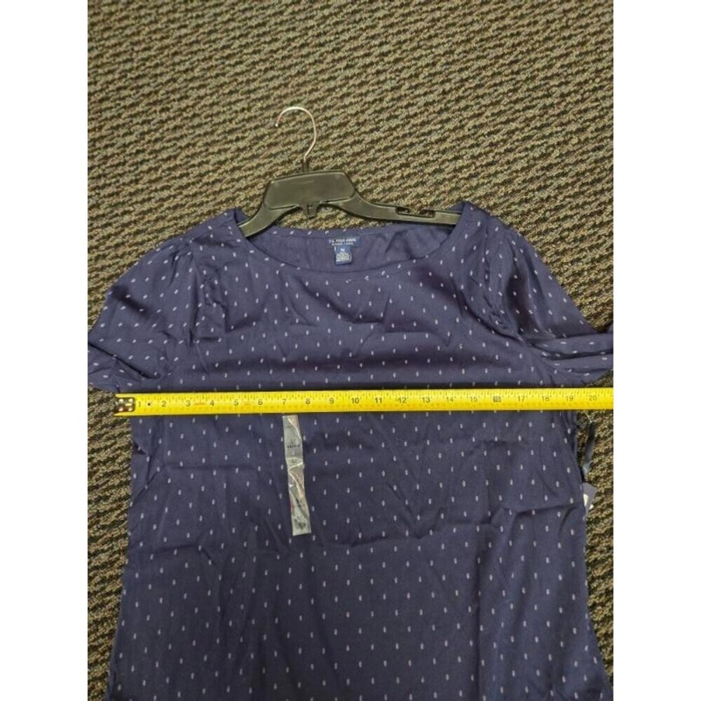 U.S. Polo Assn. Women’s Navy Geometric Blouse M Medium NWT Long Sleeve Woven - Picture 9 of 9